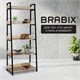 Стеллаж на металлокаркасе BRABIX "LOFT SH-003", 600х350х1500 мм, 5 полок, цвет дуб натуральный, 641236 641236