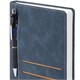 Ежедневник недатированный А5 138х213 мм, BRAUBERG "Slot", под кожу, держатель для ручки, 160 листов, синий, 116607 116607