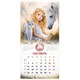 Календарь настенный перекидной 2026 г., BRAUBERG, 12 листов, 28,5х28,5 см, "Лошадка и девочка", 116937 116937