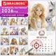 Календарь настенный перекидной 2026 г., BRAUBERG, 12 листов, 28,5х28,5 см, "Лошадка и девочка", 116937 116937