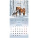 Календарь настенный перекидной 2026 г., BRAUBERG, 12 листов, 21,4х21,4 см, МИНИ, "Благородные лошади", 116947 116947