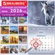 Календарь настенный перекидной 2026 г., BRAUBERG, 12 листов, 21,4х21,4 см, МИНИ, "Благородные лошади", 116947 116947