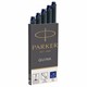 Картриджи чернильные PARKER "Cartridge Quink", КОМПЛЕКТ 5 штук, блистер, синие, 1950403 144349