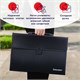 Папка-портфель пластиковая BRAUBERG А4+ (390х260х40 мм), 3 отделения, фактура линейная, черная, 221389 221389
