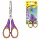 Ножницы ЮНЛАНДИЯ "ВОЗДУШНЫЙ ЗМЕЙ", 125 мм, для правши, резиновые вставки, фиолетово-желтые, европодвес, 236856 236856