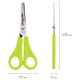 Ножницы ЮНЛАНДИЯ, 135 мм, с линейкой и футляром для лезвий, салатовые, блистер, 237109 237109