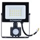Прожектор светодиодный с датчиком движения 20 Вт, 6500 К, 1600 Лм, 20 м2, IP65, 122х146х51 мм, черный, SONNEN, 238416 238416
