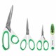 Ножницы BRAUBERG "MAXI" КОМПЛЕКТ 4 шт.: 115, 145, 205 мм + сниппер (для ниток), бело-зеленые ручки, 272982 272982