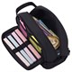 Пенал-органайзер HEIKKI (ХЕЙКИ) с ручкой, значки, 2 отделения, откидная планка, 22x13х10 см, черный, 273599 273599
