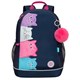 Рюкзак GRIZZLY школьный, анатомическая спинка, 2 отделения, для девочек, "STAY CHEERFUL", 38х28х18 см, RG-463-6/1 274188