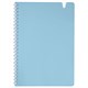 Тетрадь обложка пластик, А5 80 л., гребень мягкий, вырубка для ручки, клетка, BRAUBERG, голубой, 405375 405375