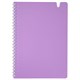 Тетрадь обложка пластик, А5 80 л., гребень мягкий, вырубка для ручки, клетка, BRAUBERG, сиреневый, 405379 405379