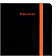 Тетрадь обложка пластик, А4 80 л., спираль пластик, резинка, клетка, BRAUBERG, черный/оранжевый, 405382 405382