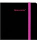 Тетрадь обложка пластик, А5 80 л., спираль пластик, резинка, клетка, BRAUBERG, черный/розовый, 405384 405384