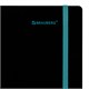 Тетрадь обложка пластик, А5 80 л., спираль пластик, резинка, клетка, BRAUBERG, черный/синий, 405385 405385