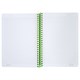 Тетрадь обложка пластик, А5 80 л., спираль пластик, резинка, клетка, BRAUBERG, черный/зеленый, 405387 405387