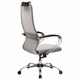 Кресло офисное МЕТТА "SU-B-8" хром, ткань-сетка, сиденье мягкое, светло-серое 532429