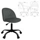 Кресло BRABIX "Moon MG-074", велюр серый, пятилучие металлическое черное, 532773 532773
