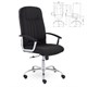 Кресло офисное "Бостон", CH-277, хром, ткань, черный (М-16) 533305