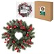 Венок новогодний заснеженный, диаметр 30 см "Зимняя сказка", с декором, литой ПЭТ, ЗОЛОТАЯ СКАЗКА, 592518 592518