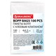 Пакеты БОПП с клеевым клапаном, КОМПЛЕКТ 100 штук, 4 х 6 + 3 см, 25 мкм, BRAUBERG, 700413 700413