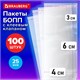 Пакеты БОПП с клеевым клапаном, КОМПЛЕКТ 100 штук, 4 х 6 + 3 см, 25 мкм, BRAUBERG, 700413 700413