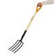 Вилы копальные стальные 19х28 см, ОБЩАЯ ДЛИНА 115 см, деревянный черенок, V-ручка, RABBITEX (РАББИТЕКС) "STANDARD", 700492 700492