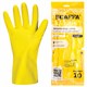 Перчатки латексные SCAFFA "Луч", КЩС-2, хлопчатобумажное напыление, размер 10, XL (очень большой), желтые, 00-01017719 701639