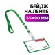 Бейдж школьника горизонтальный (55х90 мм), на ленте со съемным клипом, ЗЕЛЕНЫЙ, BRAUBERG, 235763 235763