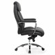 Кресло из натуральной кожи BRABIX PREMIUM Phaeton EX-502, хром, черное, 530882 530882