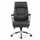 Кресло из натуральной кожи BRABIX PREMIUM Phaeton EX-502, хром, черное, 530882 530882