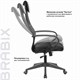 Кресло офисное BRABIX PREMIUM Stalker EX-608 PL, ткань-сетка/кожзам, черное, 532090 532090