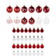 Шары ёлочные НАБОР 44 шт., 6 см/3 см,"Red&White", красные/белые, пластик, ЗОЛОТАЯ СКАЗКА, 592166 592166