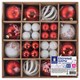 Шары ёлочные НАБОР 44 шт., 6 см/3 см,"Red&White", красные/белые, пластик, ЗОЛОТАЯ СКАЗКА, 592166 592166