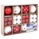 Шары ёлочные НАБОР 40 шт., 8 см/4 см, Red&White, красные/белые, пластик, ЗОЛОТАЯ СКАЗКА, 592167 592167