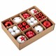 Шары ёлочные НАБОР 40 шт., 8 см/4 см, Red&White, красные/белые, пластик, ЗОЛОТАЯ СКАЗКА, 592167 592167
