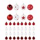Шары ёлочные НАБОР 40 шт., 8 см/4 см, Red&White, красные/белые, пластик, ЗОЛОТАЯ СКАЗКА, 592167 592167