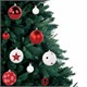 Шары ёлочные НАБОР 40 шт., 8 см/4 см, Red&White, красные/белые, пластик, ЗОЛОТАЯ СКАЗКА, 592167 592167
