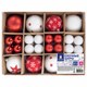 Шары ёлочные НАБОР 40 шт., 8 см/4 см, Red&White, красные/белые, пластик, ЗОЛОТАЯ СКАЗКА, 592167 592167