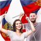 Флаг России 90х135 см с гербом, ПРОЧНЫЙ с влагозащитной пропиткой, полиэфирный шелк, STAFF, 550226 550226