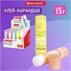 Клей-карандаш в пастельном корпусе BRAUBERG PASTEL, 15 г, PVP-основа, ассорти, 271249 271249