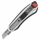 Нож канцелярский мощный 18 мм BRAUBERG Heavy duty, автофиксатор, резиновые вставки, металл, 237158 237158