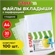Папки-файлы перфорированные, А4, STAFF STANDARD, КОМПЛЕКТ 100 шт., гладкие, Яблоко, 30 мкм, 224917 224917