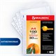 Папки-файлы перфорированные, А4, BRAUBERG STANDARD, комплект 100 шт., матовые, 30 мкм, 221991 221991