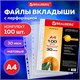 Папки-файлы перфорированные, А4, BRAUBERG STANDARD, комплект 100 шт., матовые, 30 мкм, 221991 221991