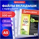 Папки-файлы МАЛОГО ФОРМАТА (148х210 мм), А5, ВЕРТИКАЛЬНЫЕ, КОМПЛЕКТ 100 шт., 35 мкм, BRAUBERG, 221714 221714