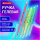 Ручка гелевая BRAUBERG DIAMOND НЕОН, ЧЕРНАЯ, корпус ассорти, игольчатый узел 0,5 мм, линия письма 0,25 мм, 144132 144132
