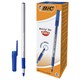 Ручка шариковая с грипом BIC Round Stic Exact, СИНЯЯ, корпус серый, узел 0,7 мм, линия письма 0,28 мм, 918543 141767