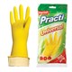 Перчатки МНОГОРАЗОВЫЕ латексные PACLAN Practi Universal, хлопчатобумажное напыление, размер L (большой), желтые, вес 54 г 602482