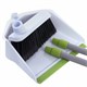Совок для мусора + щетка, рукоятки 80 см с резьбой, пластик, зелено-белый, ЛЕНИВКА, ЛЮБАША, 603616 603616